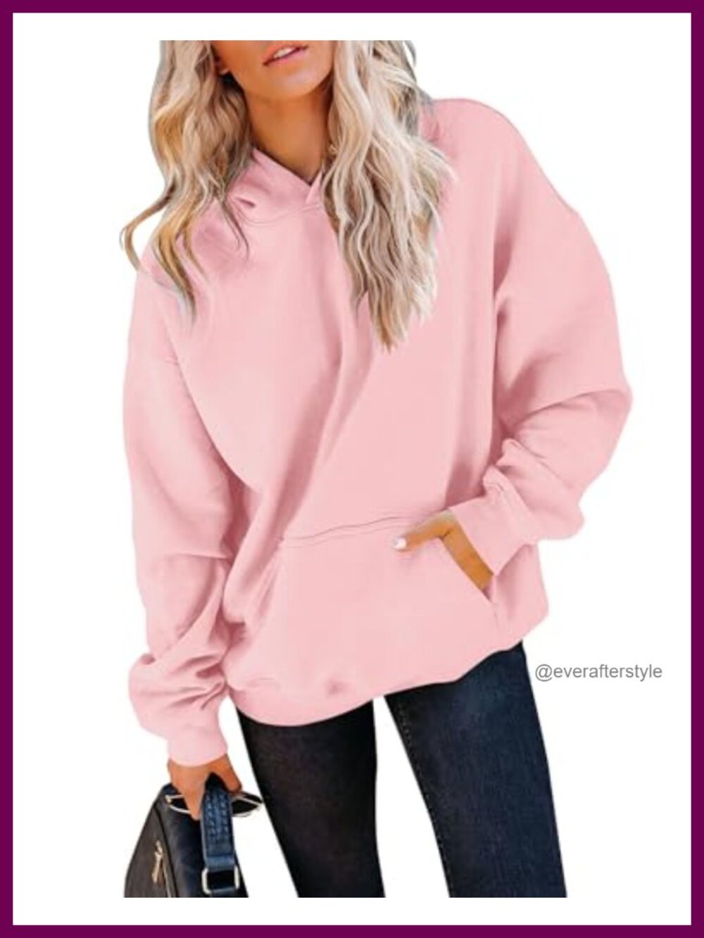 Oversized Fleece Hoodie with Kangaroo Pocket Long Sleeve Pullover Sweatshirt